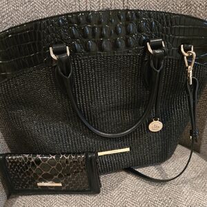 Elegant Black Handbag and Wallet Set